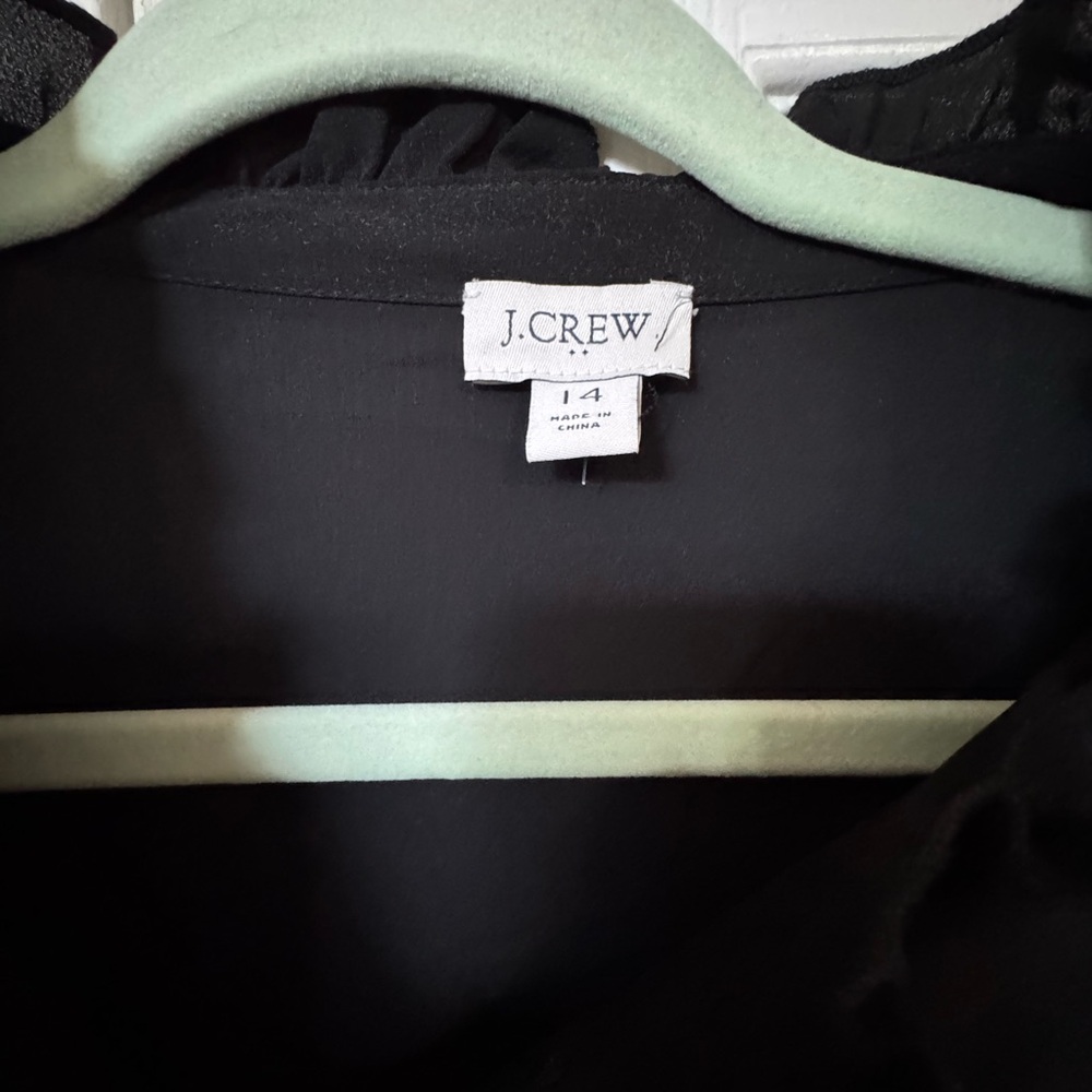 Crew Black Ruffle Blouse – Size 14 | Quiet Luxury, Feminine Detail - Picture 2 of 9